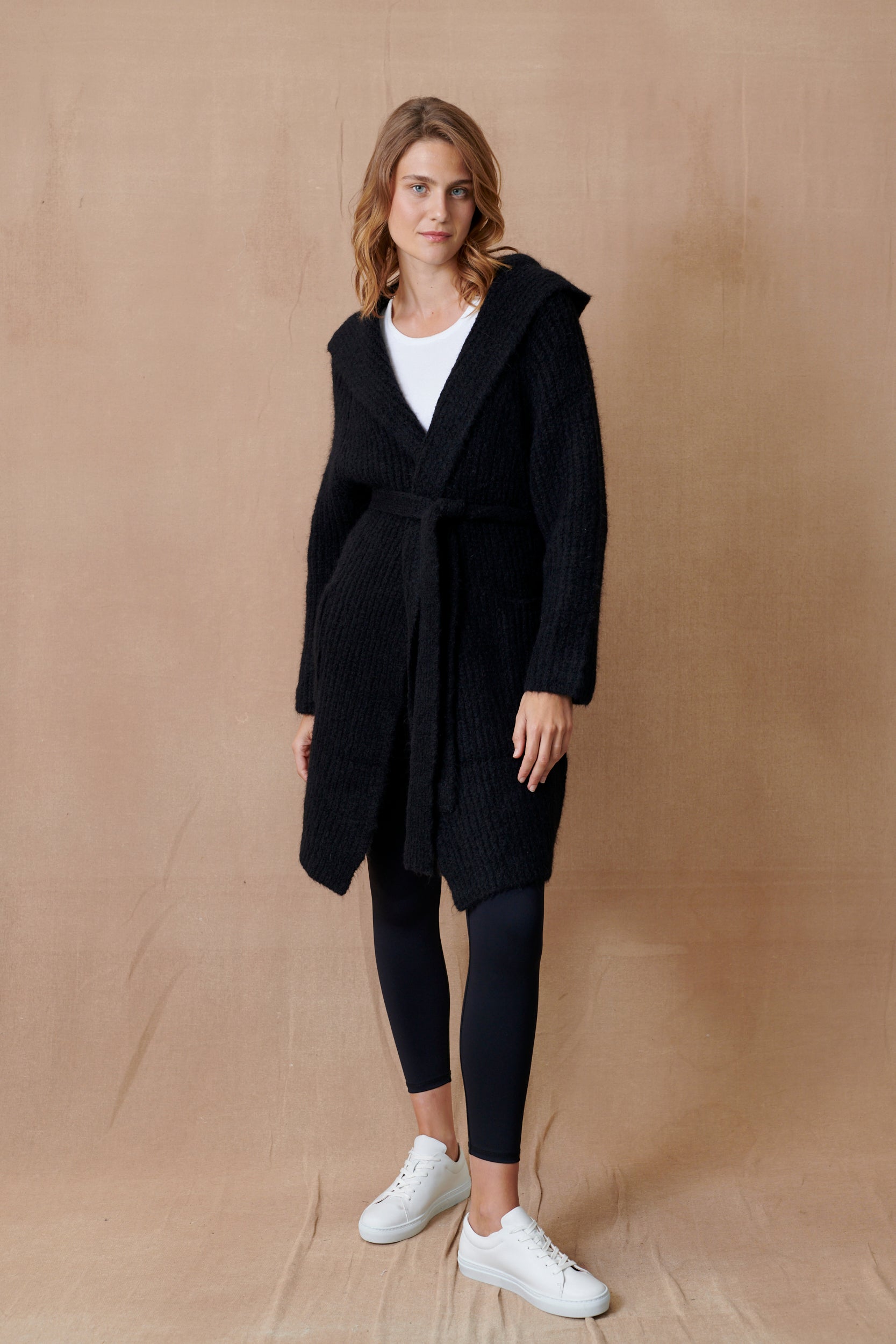 Black hooded long outlet cardigan